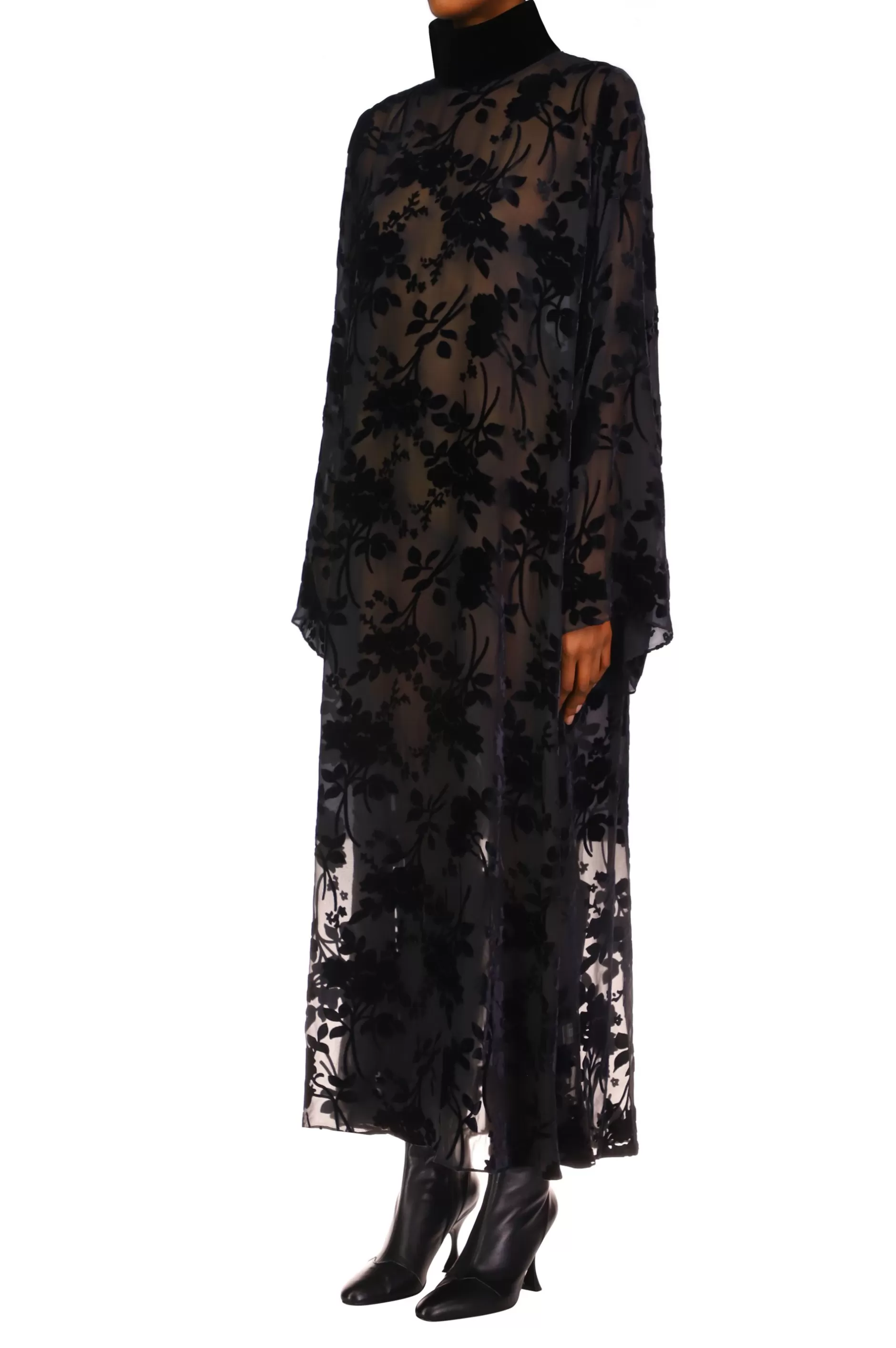 Dresses*Rodarte Black Burnout Velvet Tunic Dress