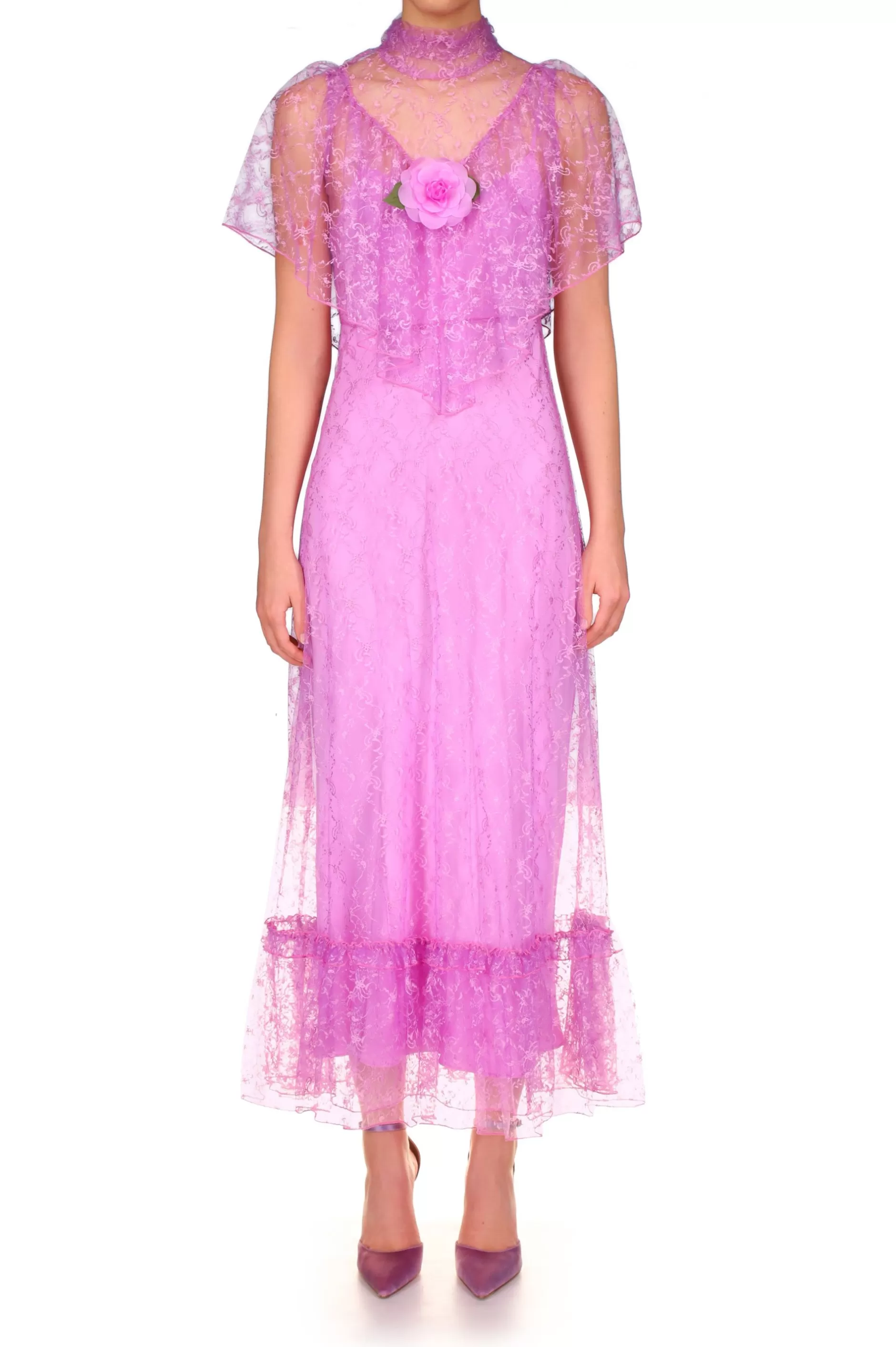 Dresses*Rodarte Orchid Purple Floral Lace Dress